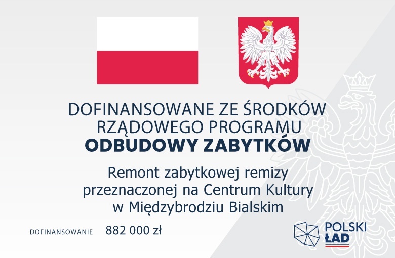 Remont zabytkowej remizy przeznaczonej na Centrum Kultury w Międzybrodziu Bialskim